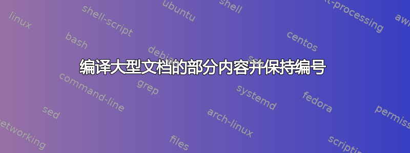 编译大型文档的部分内容并保持编号