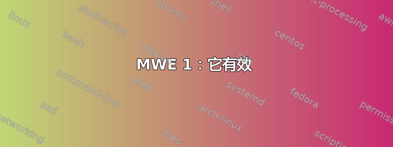 MWE 1：它有效