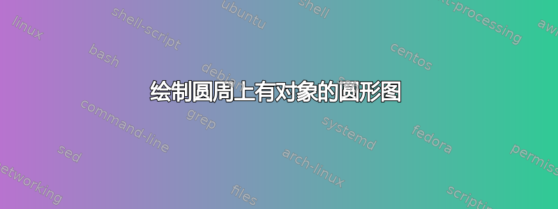 绘制圆周上有对象的圆形图