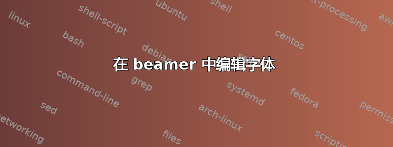 在 beamer 中编辑字体