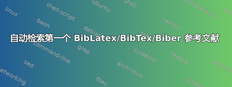 自动检索第一个 BibLatex/BibTex/Biber 参考文献