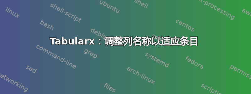 Tabularx：调整列名称以适应条目