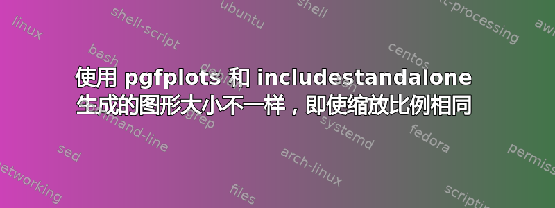 使用 pgfplots 和 includestandalone 生成的图形大小不一样，即使缩放比例相同