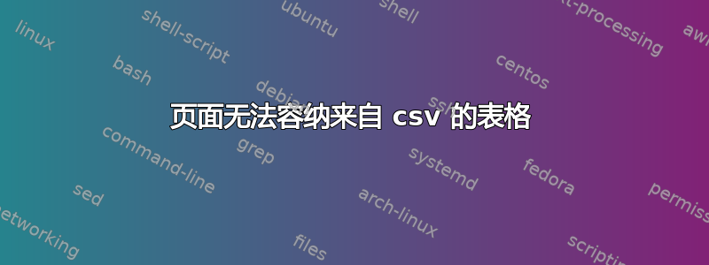 页面无法容纳来自 csv 的表格