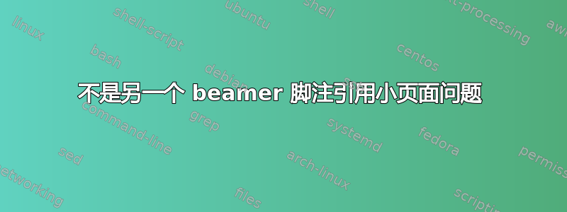 不是另一个 beamer 脚注引用小页面问题