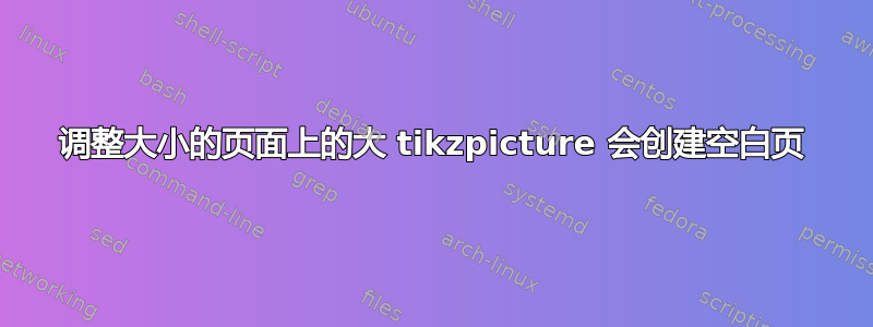 调整大小的页面上的大 tikzpicture 会创建空白页