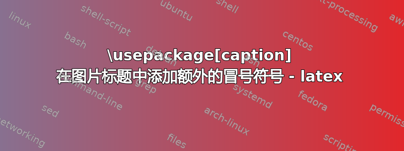 \usepackage[caption] 在图片标题中添加额外的冒号符号 - latex