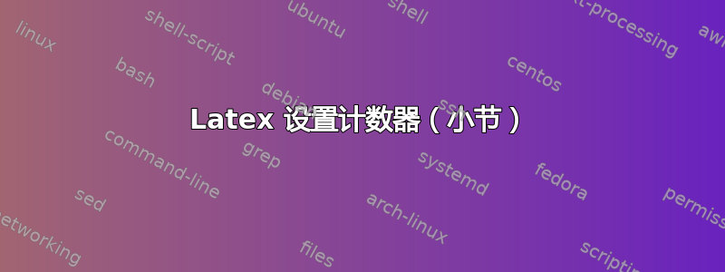 Latex 设置计数器（小节）