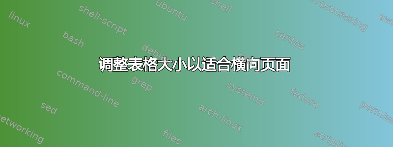 调整表格大小以适合横向页面