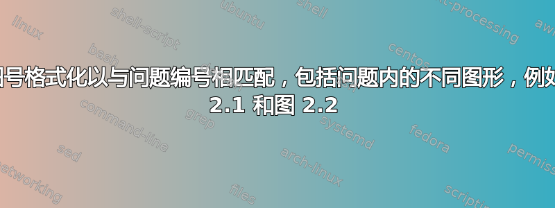 将图号格式化以与问题编号相匹配，包括问题内的不同图形，例如图 2.1 和图 2.2