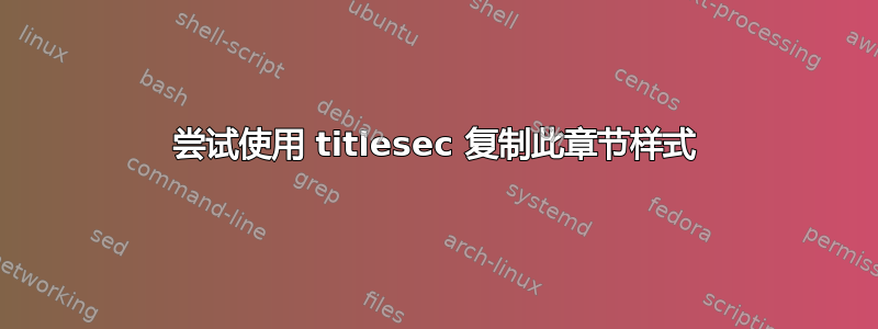 尝试使用 titlesec 复制此章节样式