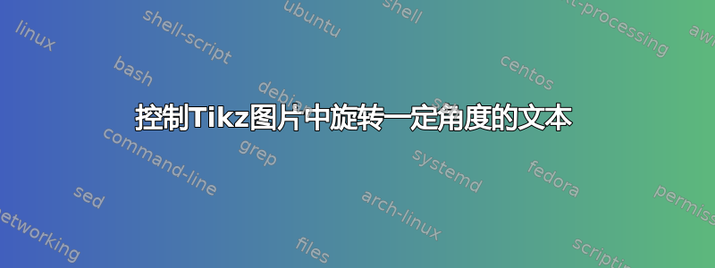 控制Tikz图片中旋转一定角度的文本