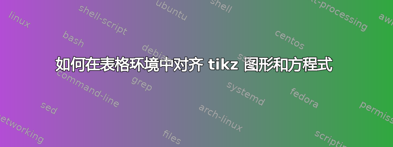 如何在表格环境中对齐 tikz 图形和方程式