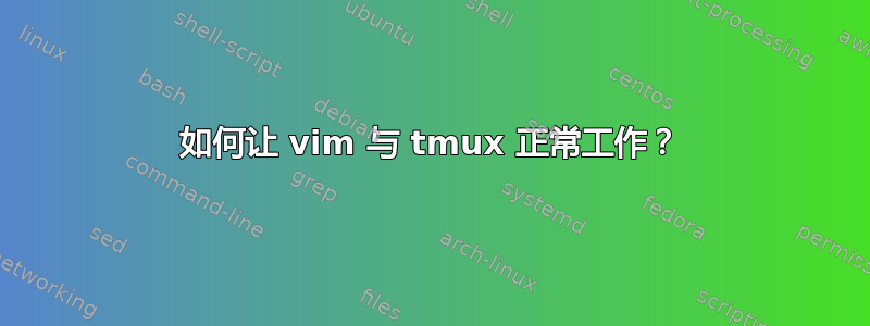 如何让 vim 与 tmux 正常工作？