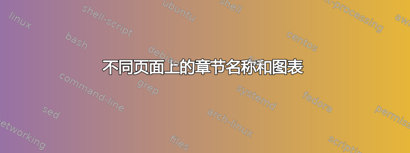 不同页面上的章节名称和图表