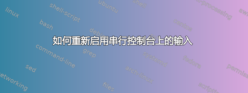 如何重新启用串行控制台上的输入