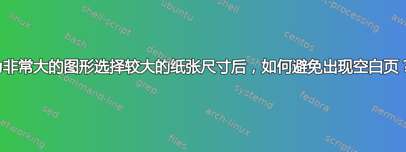 为非常大的图形选择较大的纸张尺寸后，如何避免出现空白页？