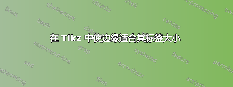 在 Tikz 中使边缘适合其标签大小