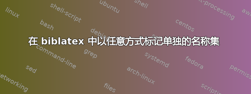 在 biblatex 中以任意方式标记单独的名称集