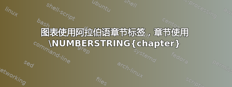 图表使用阿拉伯语章节标签，章节使用 \NUMBERSTRING{chapter}