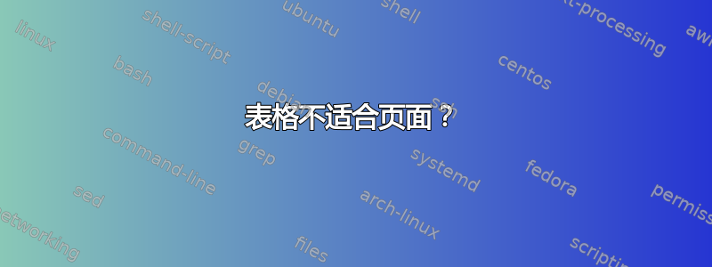 表格不适合页面？