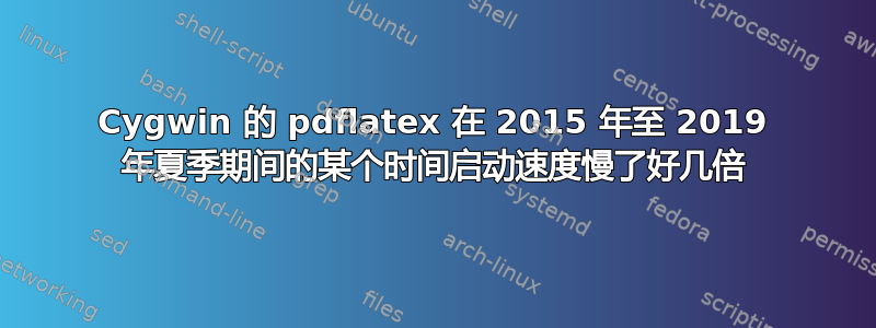 Cygwin 的 pdflatex 在 2015 年至 2019 年夏季期间的某个时间启动速度慢了好几倍