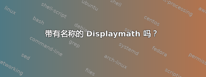 带有名称的 Displaymath 吗？