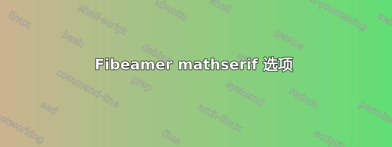 Fibeamer mathserif 选项