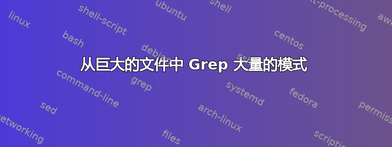 从巨大的文件中 Grep 大量的模式