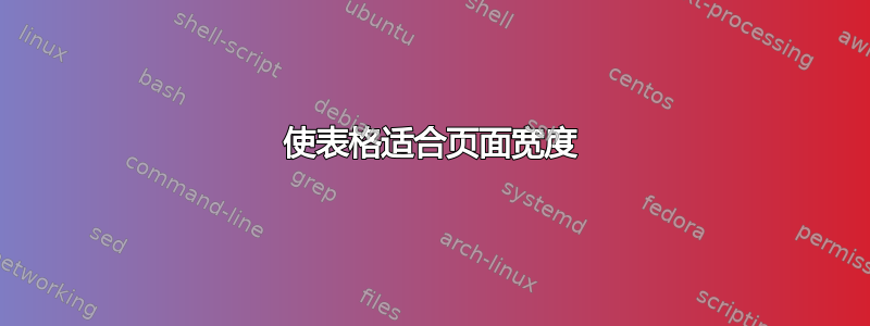 使表格适合页面宽度