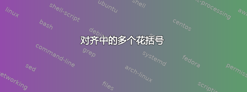 对齐中的多个花括号