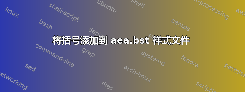 将括号添加到 aea.bst 样式文件