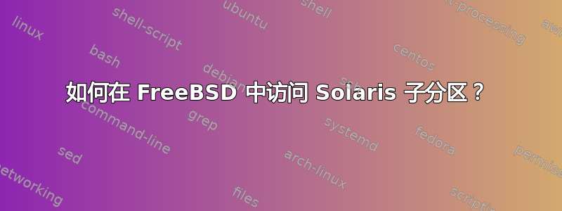 如何在 FreeBSD 中访问 Solaris 子分区？