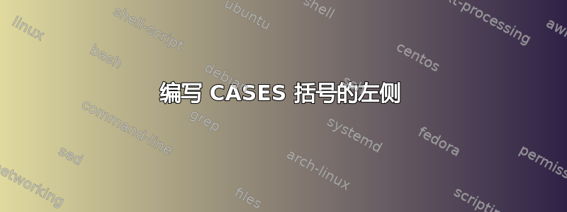 编写 CASES 括号的左侧