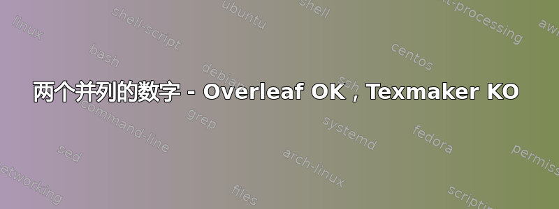 两个并列的数字 - Overleaf OK，Texmaker KO