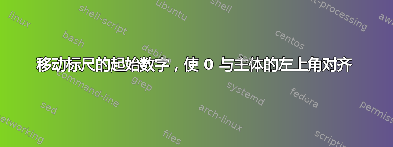 移动标尺的起始数字，使 0 与主体的左上角对齐