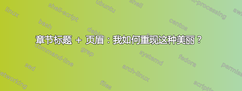 章节标题 + 页眉：我如何重现这种美丽？