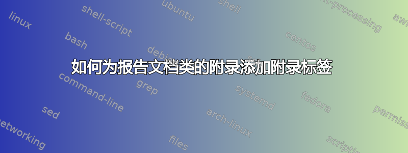 如何为报告文档类的附录添加附录标签