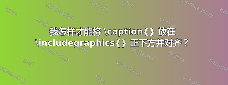 我怎样才能将 \caption{} 放在 \includegraphics{} 正下方并对齐？