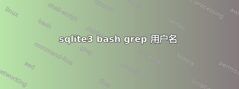 sqlite3 bash grep 用户名