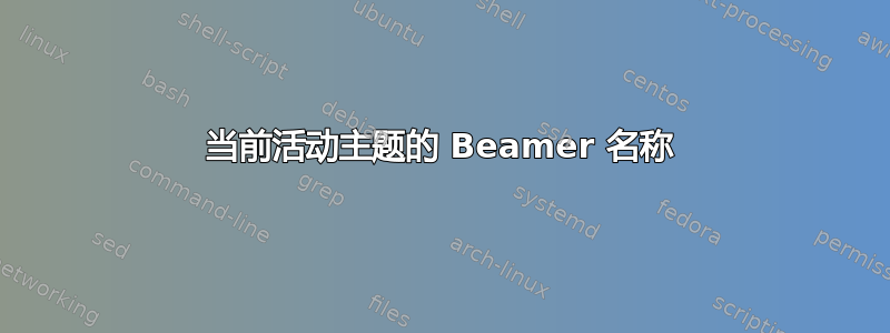 当前活动主题的 Beamer 名称