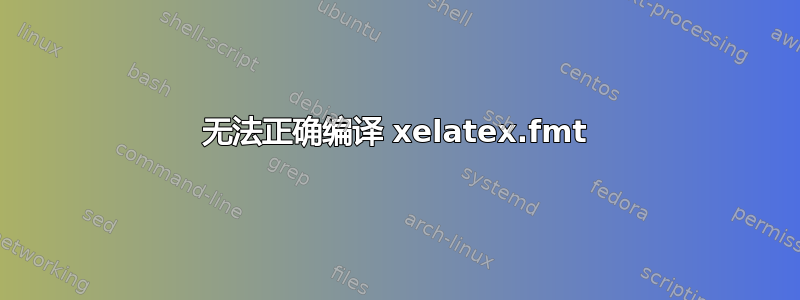 无法正确编译 xelatex.fmt