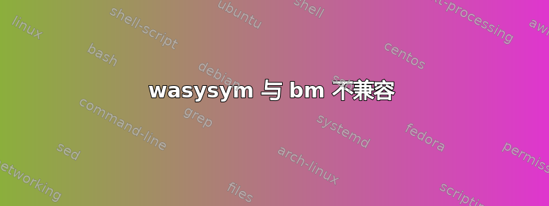 wasysym 与 bm 不兼容