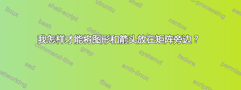 我怎样才能将图形和箭头放在矩阵旁边？