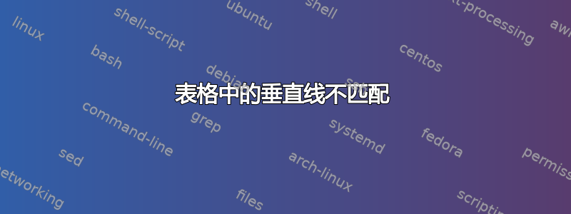 表格中的垂直线不匹配