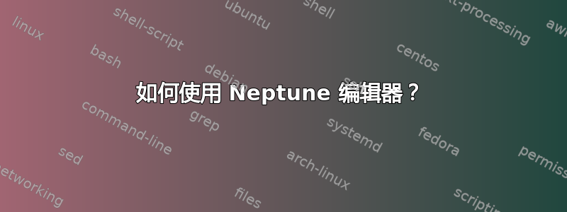 如何使用 Neptune 编辑器？