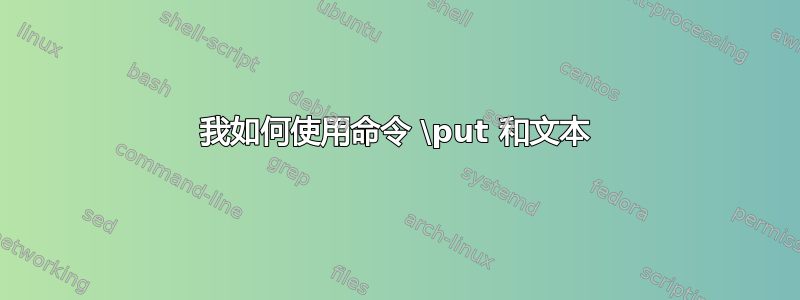 我如何使用命令 \put 和文本