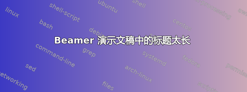 Beamer 演示文稿中的标题太长