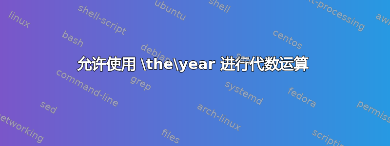 允许使用 \the\year 进行代数运算