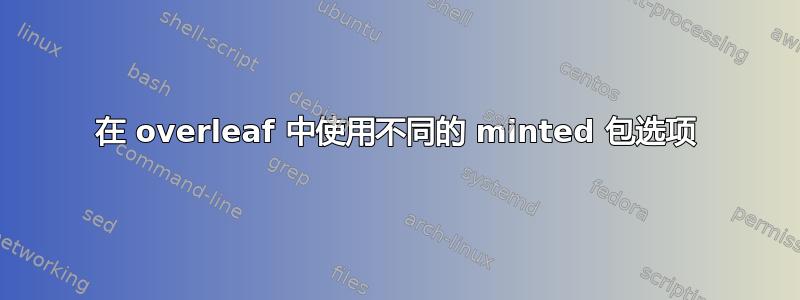 在 overleaf 中使用不同的 minted 包选项